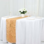 Polyester 9ft Table Runner Gold with Gold Foil Geometric Pattern - Modern & Stylish Table Decor - Bell Racket Store