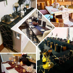 Polyester 9ft Table Runner Purple with Gold Foil Modern Geometric Accent - Bell Racket Store