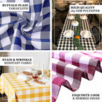Polyester 60"x102" Rectangle Tablecloth White/Rose Quartz - Checkered Buffalo Plaid Table Cover