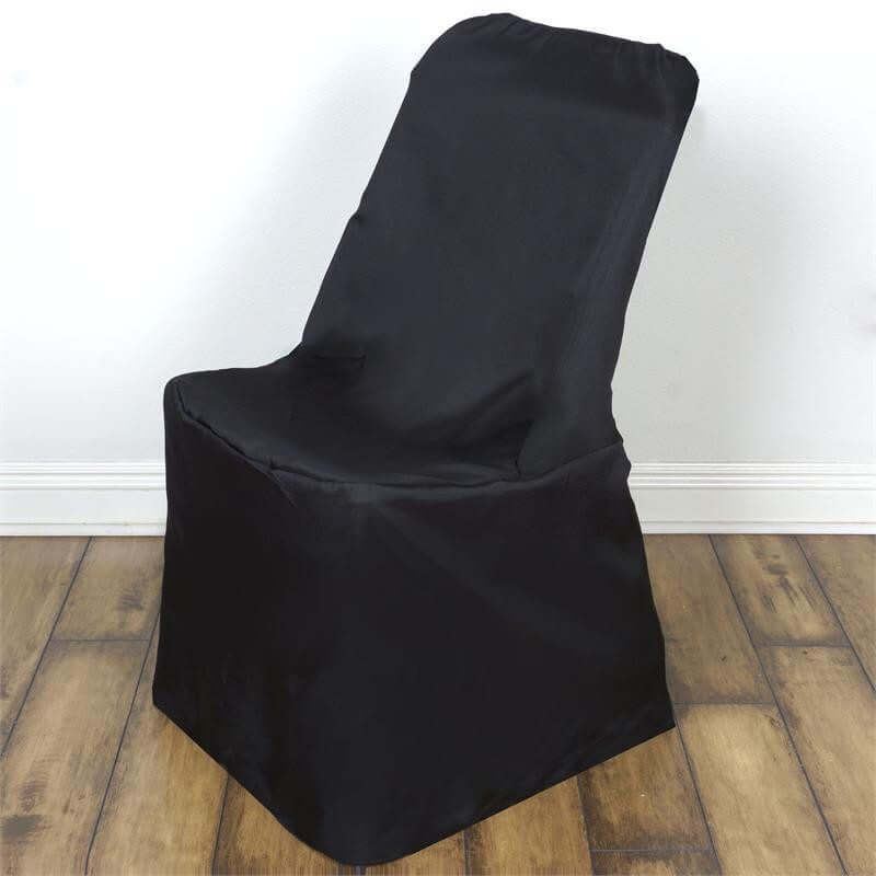 Polyester Chair Cover for Folding Lifetime Chairs Black - Reusable Durable Slip - On Cover - NestOCart