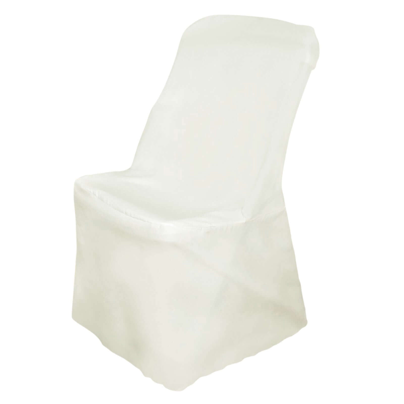 Polyester Chair Cover for Folding Lifetime Chairs Ivory - Reusable Durable Slip - On Cover - NestOCart