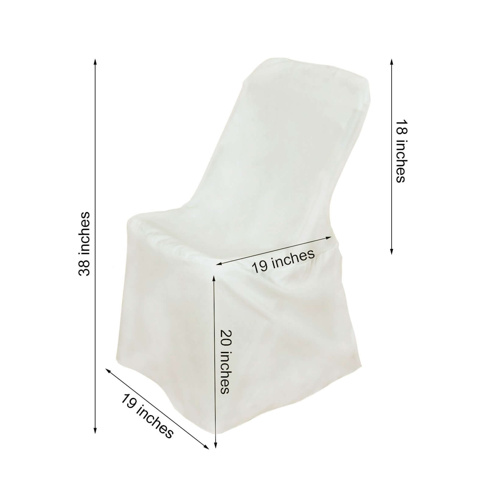 Polyester Chair Cover for Folding Lifetime Chairs Ivory - Reusable Durable Slip - On Cover - NestOCart