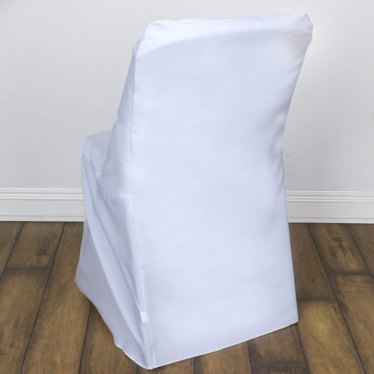 Polyester Chair Cover for Folding Lifetime Chairs White - Reusable Durable Slip - On Cover for Weddings & Gatherings - NestOCart