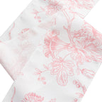 Polyester Chair Sashes White/Pink French Toile Floral Design - Wrinkle - Resistant & Durable Chair Bows 6"x108" - Bell Racket Store