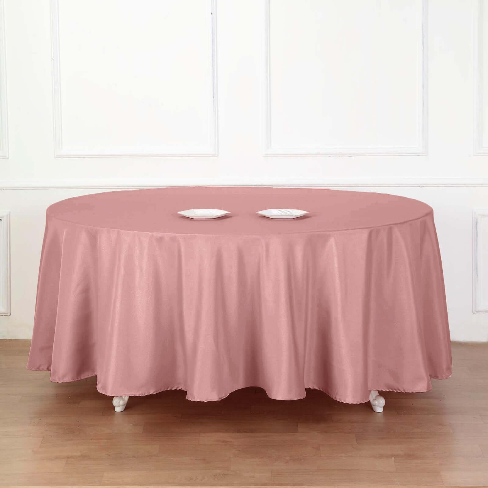 Polyester 108" Round Tablecloth Dusty Rose - Wrinkle-Resistant Table Cover