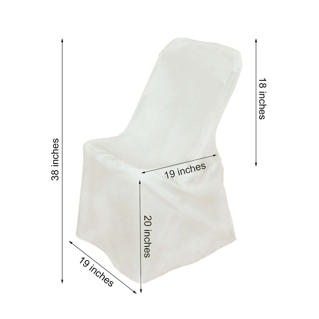 Polyester Chair Cover for Folding Lifetime Chairs Ivory - Reusable Durable Slip-On Cover