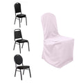 Polyester Slip On Banquet Chair Covers Blush - Stain-Resistant Reusable Durable Fabric