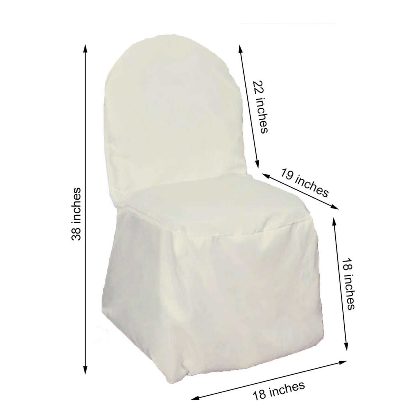 Polyester Slip On Banquet Chair Covers Ivory - Stain - Resistant Reusable Durable Fabric - NestOCart