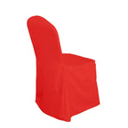 Polyester Slip On Banquet Chair Covers Red - Stain - Resistant Reusable Durable Fabric - Bell Racket Store