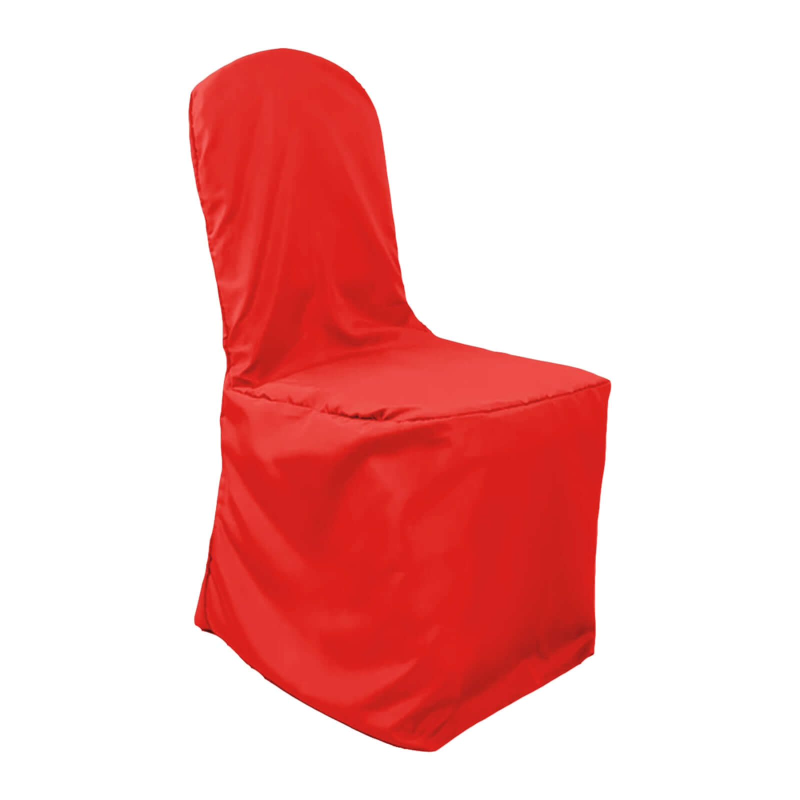 Polyester Slip On Banquet Chair Covers Red - Stain - Resistant Reusable Durable Fabric - Bell Racket Store
