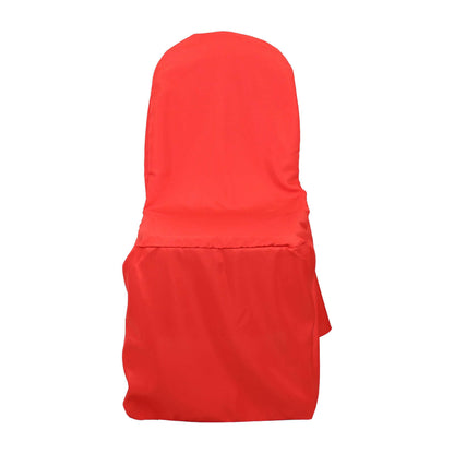 Polyester Slip On Banquet Chair Covers Red - Stain - Resistant Reusable Durable Fabric - Bell Racket Store