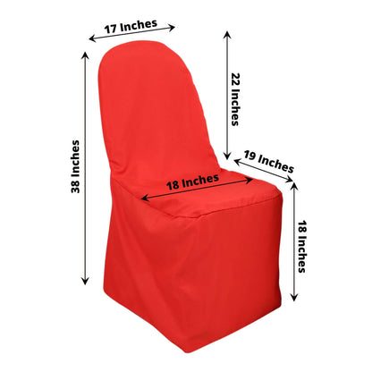 Polyester Slip On Banquet Chair Covers Red - Stain - Resistant Reusable Durable Fabric - Bell Racket Store