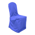 Polyester Slip On Banquet Chair Covers Royal Blue - Stain - Resistant Reusable Durable Fabric - Bell Racket Store