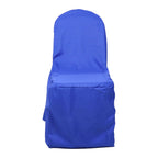Polyester Slip On Banquet Chair Covers Royal Blue - Stain - Resistant Reusable Durable Fabric - Bell Racket Store