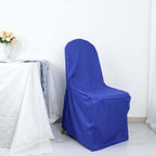Polyester Slip On Banquet Chair Covers Royal Blue - Stain - Resistant Reusable Durable Fabric - Bell Racket Store