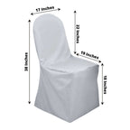 Polyester Slip On Banquet Chair Covers Silver - Stain - Resistant Reusable Durable Fabric - Bell Racket Store