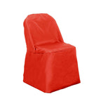 Polyester Slip On Folding Chair Covers Red - Stain - Resistant Reusable Durable Fabric - Bell Racket Store