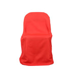 Polyester Slip On Folding Chair Covers Red - Stain - Resistant Reusable Durable Fabric - Bell Racket Store