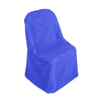 Polyester Slip On Folding Chair Covers Royal Blue - Stain - Resistant Reusable Durable Fabric - Bell Racket Store