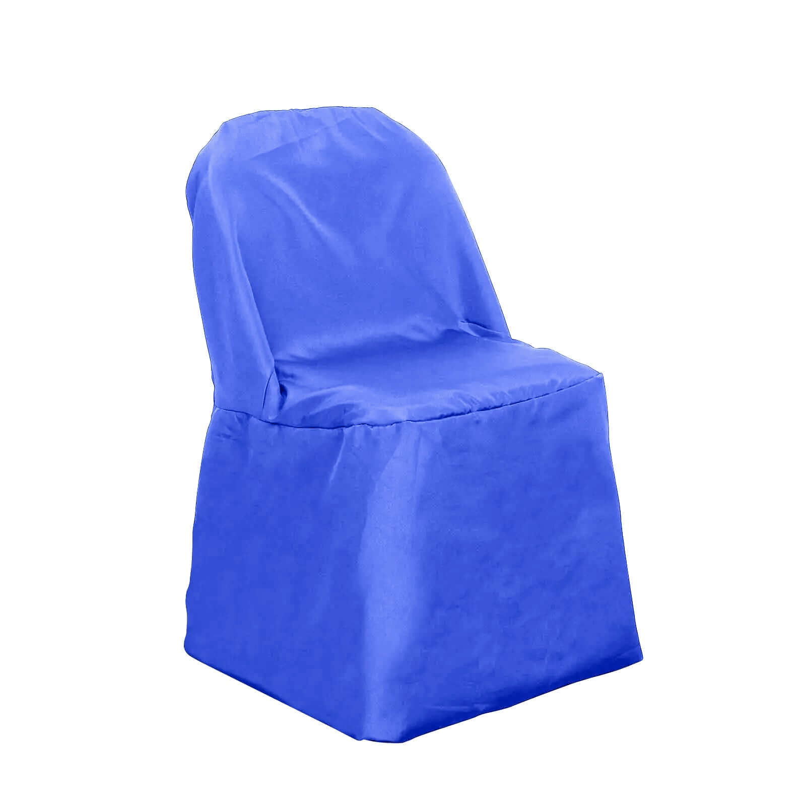 Polyester Slip On Folding Chair Covers Royal Blue - Stain - Resistant Reusable Durable Fabric - Bell Racket Store