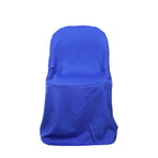 Polyester Slip On Folding Chair Covers Royal Blue - Stain - Resistant Reusable Durable Fabric - Bell Racket Store