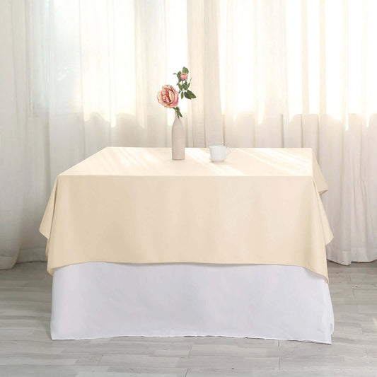 Polyester Square 54"x54" Tablecloth Beige - Wrinkle - Resistant & Durable Table Cover - NestOCart