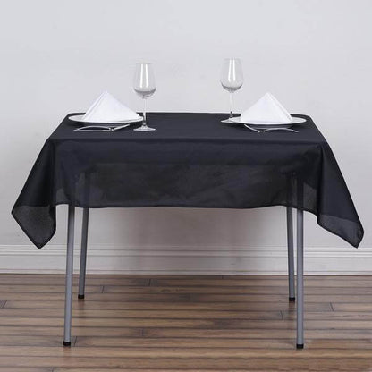 Polyester Square 54"x54" Tablecloth Black - Wrinkle - Resistant & Durable Table Cover for Events - NestOCart