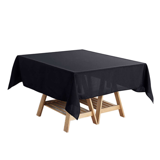 Polyester Square 54"x54" Tablecloth Black - Wrinkle - Resistant & Durable Table Cover for Events - NestOCart
