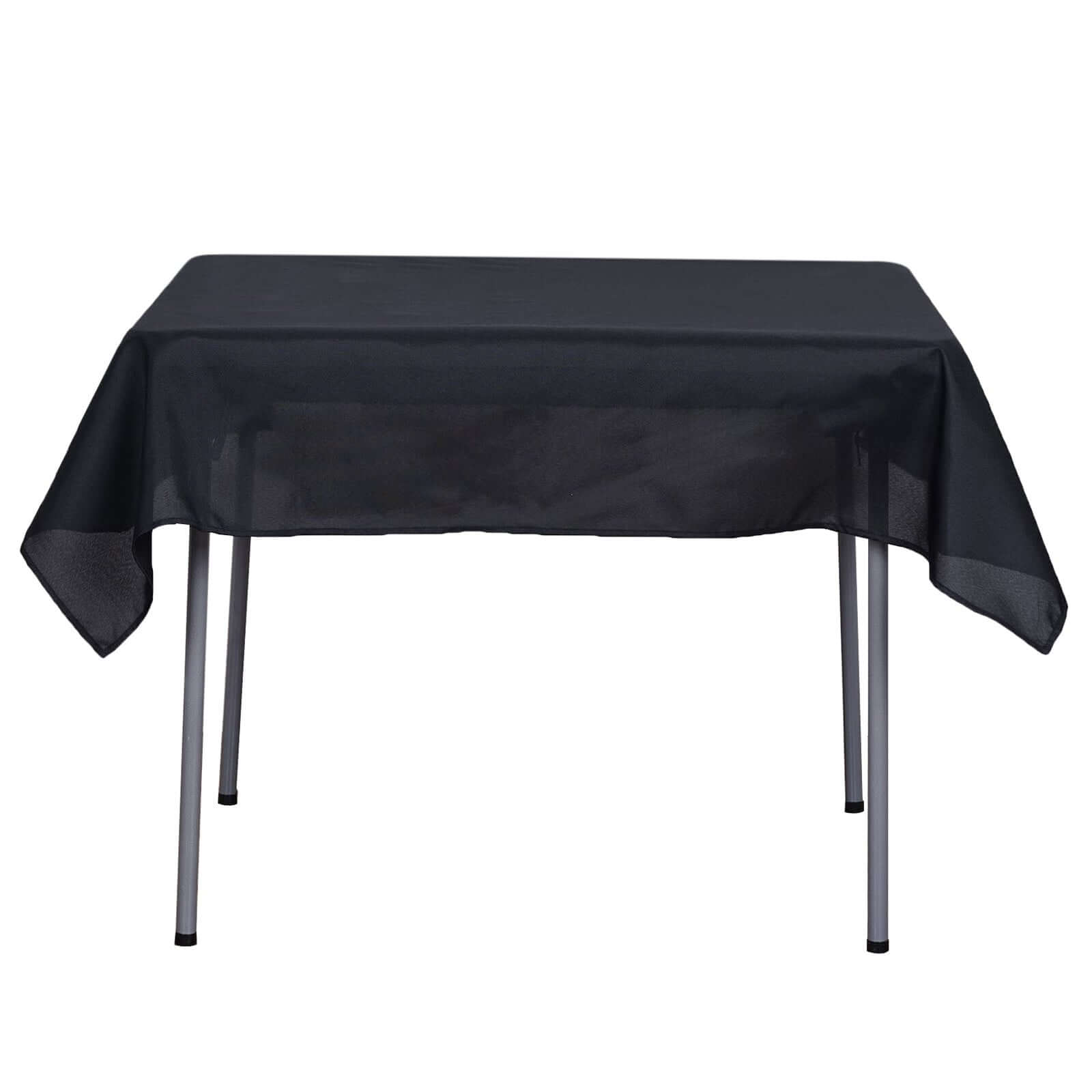 Polyester Square 54"x54" Tablecloth Black - Wrinkle - Resistant & Durable Table Cover for Events - NestOCart