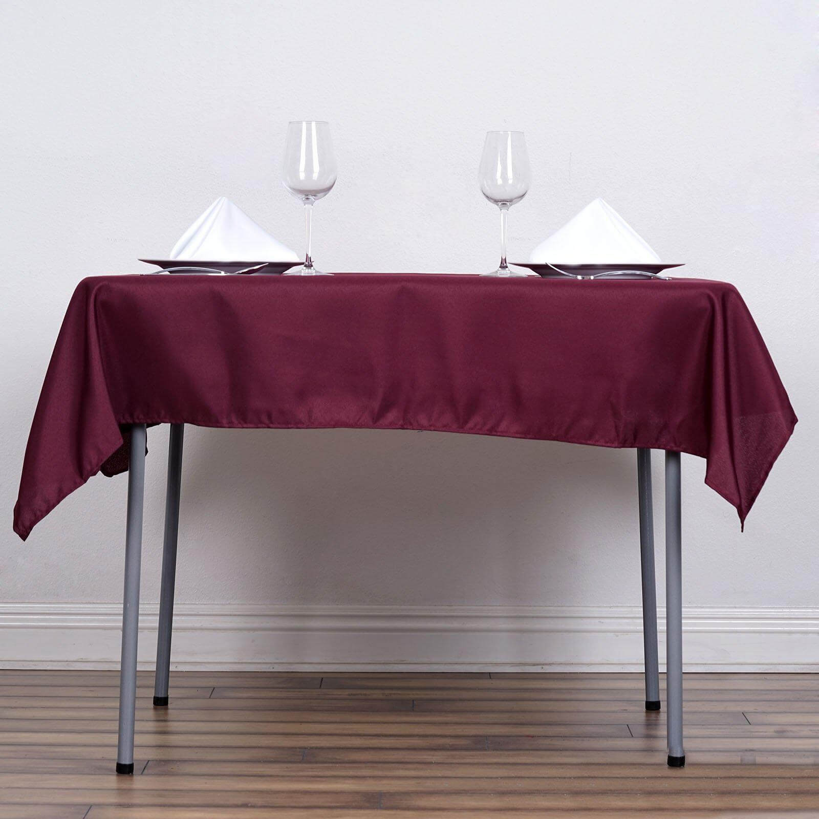 Polyester Square 54"x54" Tablecloth Burgundy - Wrinkle - Resistant & Durable Table Cover - NestOCart
