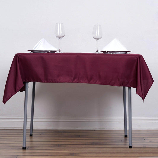 Polyester Square 54"x54" Tablecloth Burgundy - Wrinkle - Resistant & Durable Table Cover - NestOCart