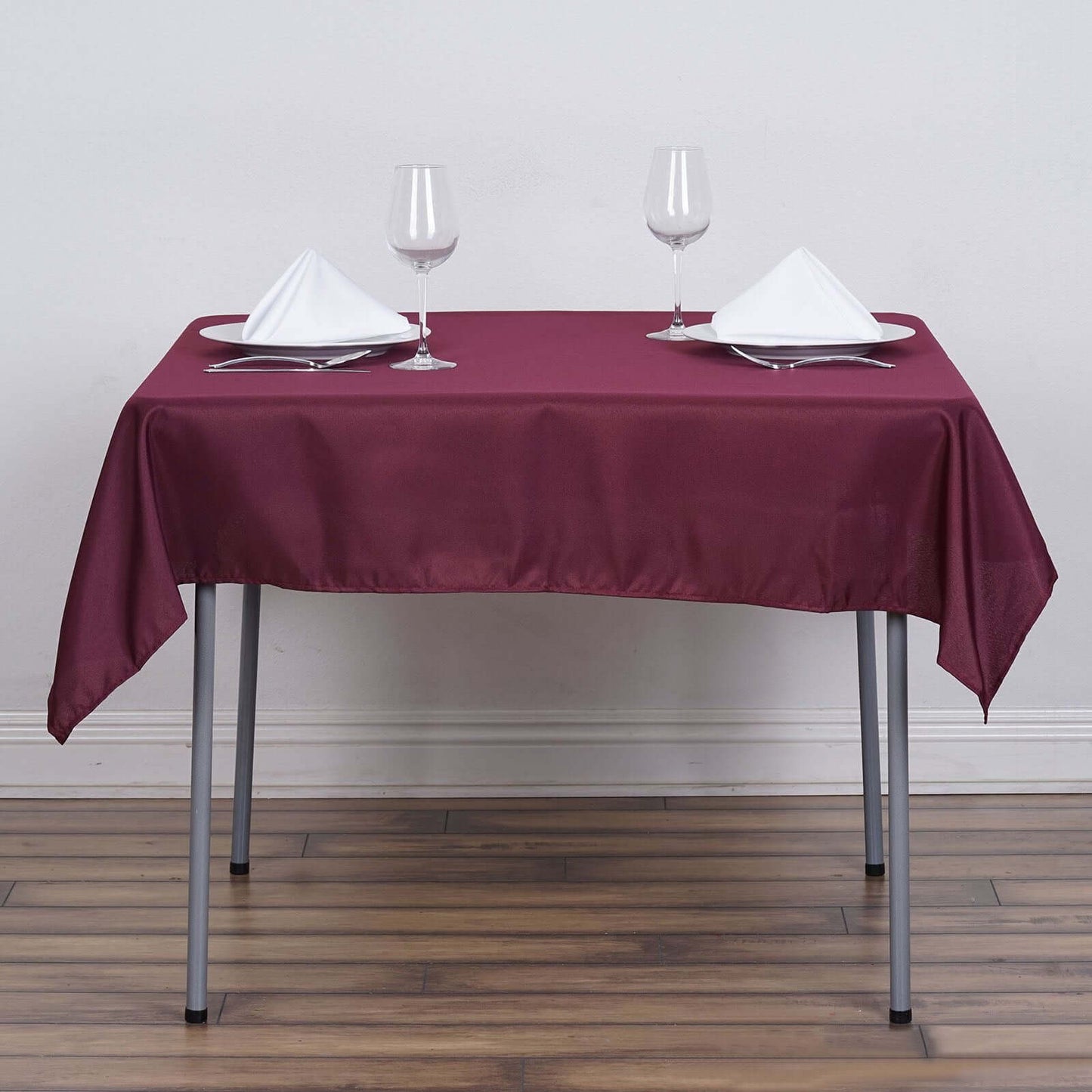 Polyester Square 54"x54" Tablecloth Burgundy - Wrinkle - Resistant & Durable Table Cover - NestOCart