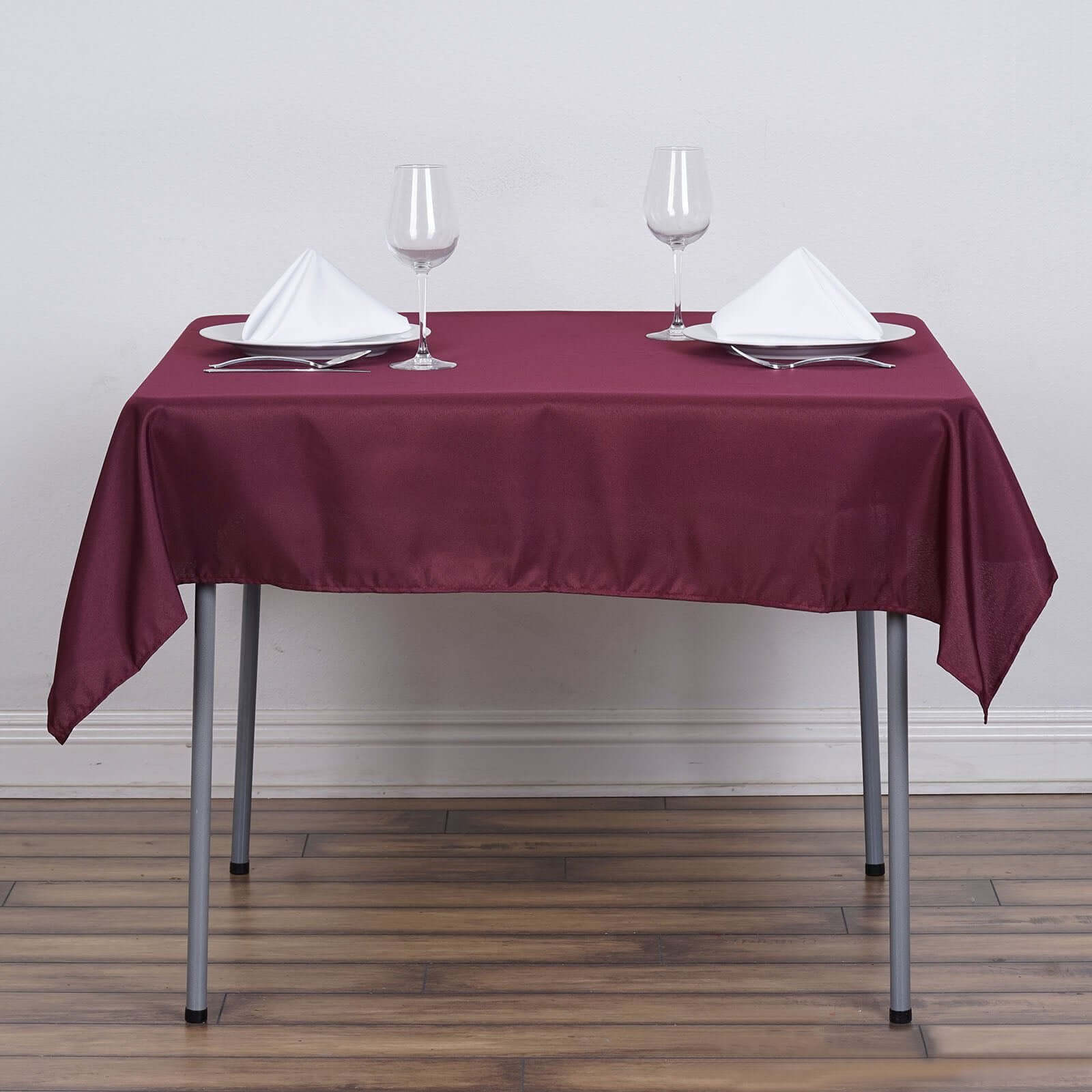 Polyester Square 54"x54" Tablecloth Burgundy - Wrinkle - Resistant & Durable Table Cover - NestOCart