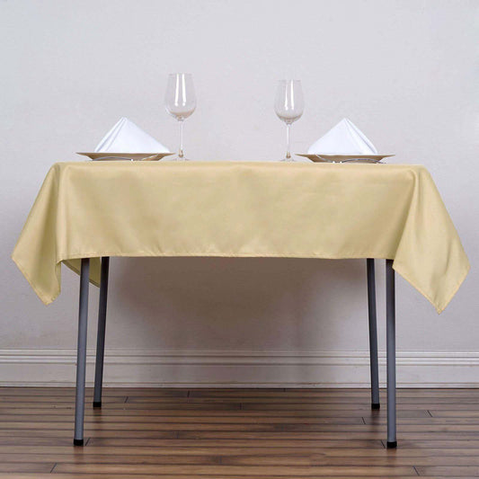 Polyester Square 54"x54" Tablecloth Champagne - Wrinkle - Resistant & Durable Table Cover - NestOCart