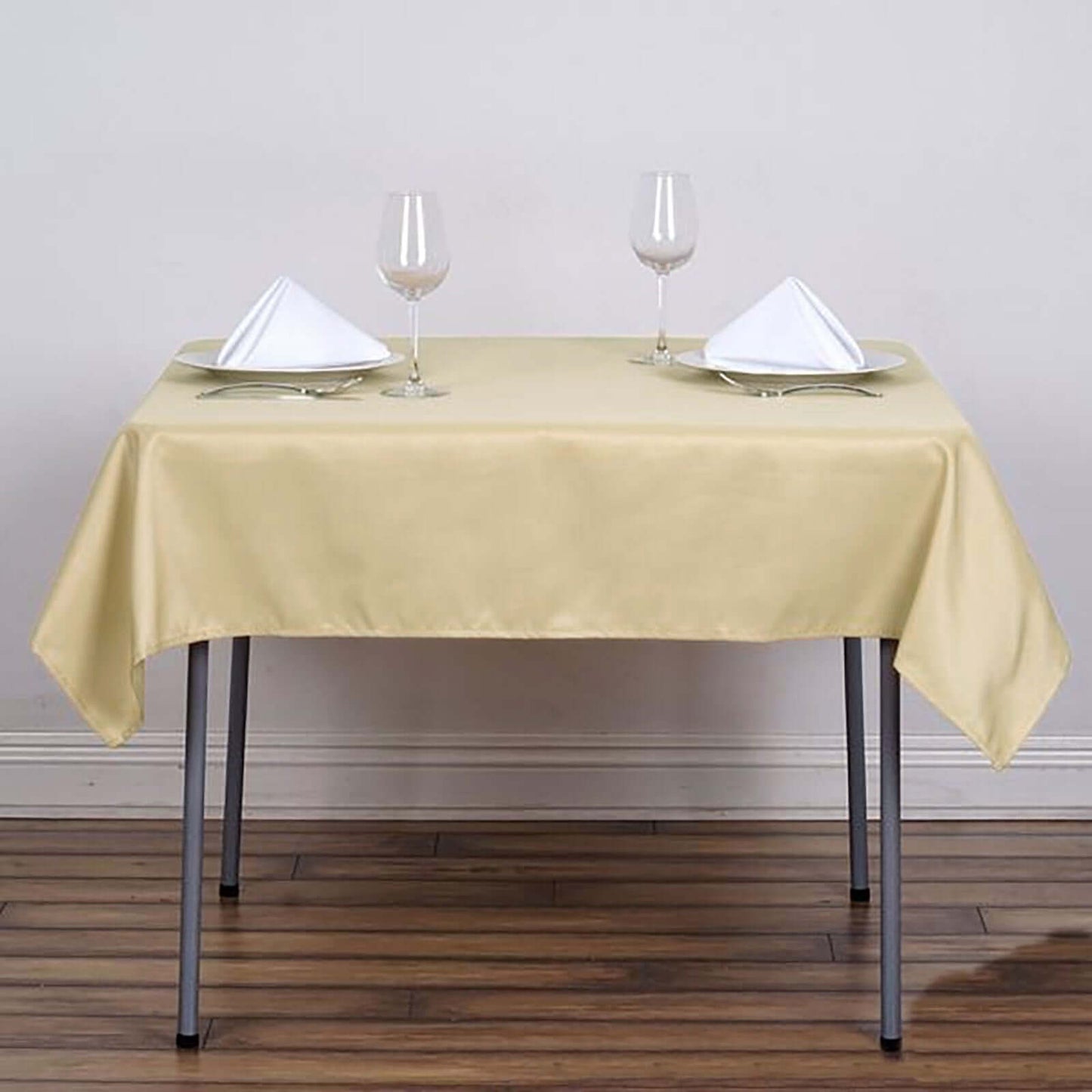 Polyester Square 54"x54" Tablecloth Champagne - Wrinkle - Resistant & Durable Table Cover - NestOCart