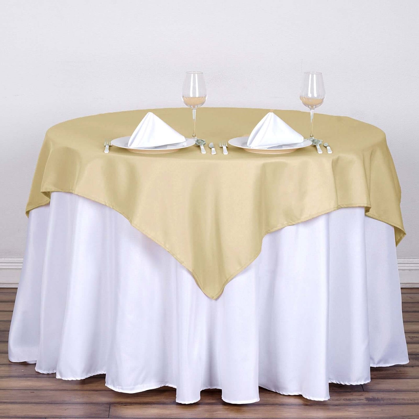 Polyester Square 54"x54" Tablecloth Champagne - Wrinkle - Resistant & Durable Table Cover - NestOCart