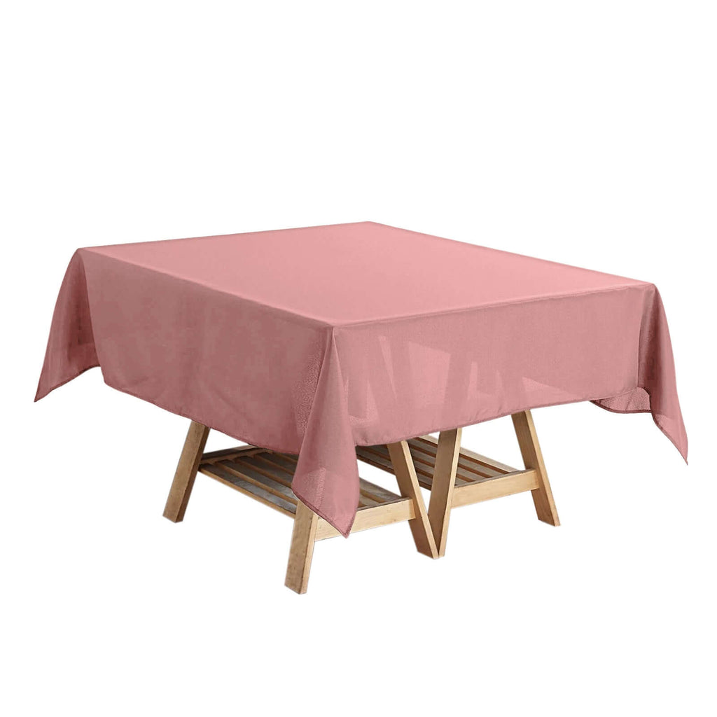 Polyester Square 54"x54" Tablecloth Dusty Rose - Wrinkle-Resistant & Durable Table Cover