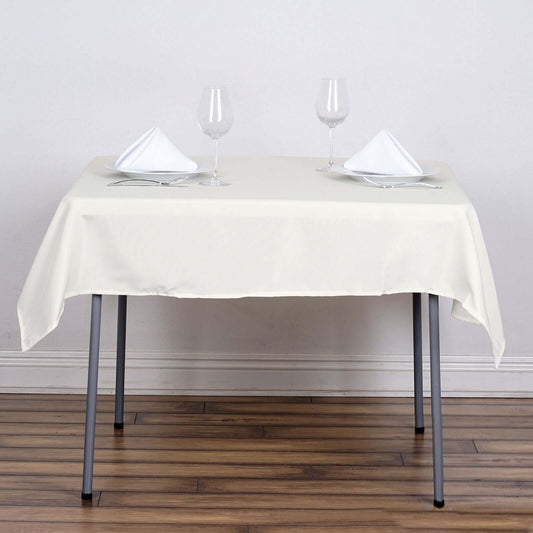 Polyester Square 54"x54" Tablecloth Ivory - Wrinkle - Resistant & Durable Table Cover - NestOCart