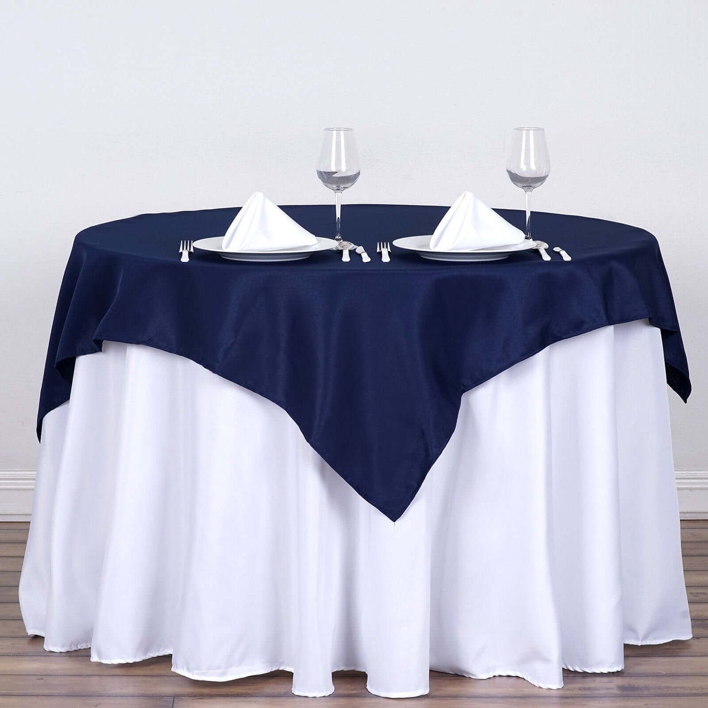 Polyester Square 54"x54" Tablecloth Navy Blue - Wrinkle - Resistant & Durable Table Cover - NestOCart