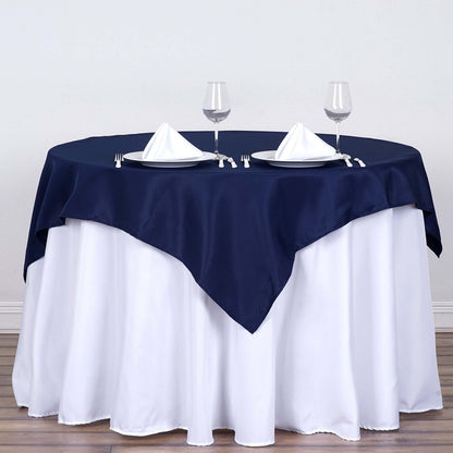 Polyester Square 54"x54" Tablecloth Navy Blue - Wrinkle - Resistant & Durable Table Cover - NestOCart