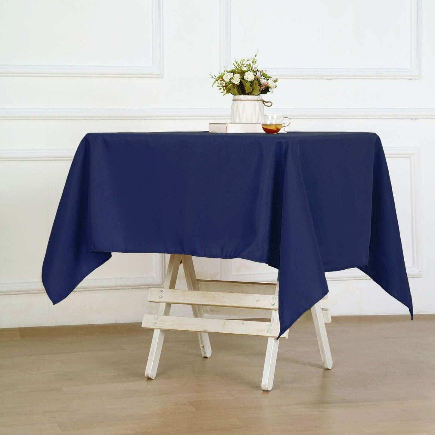 Polyester Square 54"x54" Tablecloth Navy Blue - Wrinkle - Resistant & Durable Table Cover - NestOCart