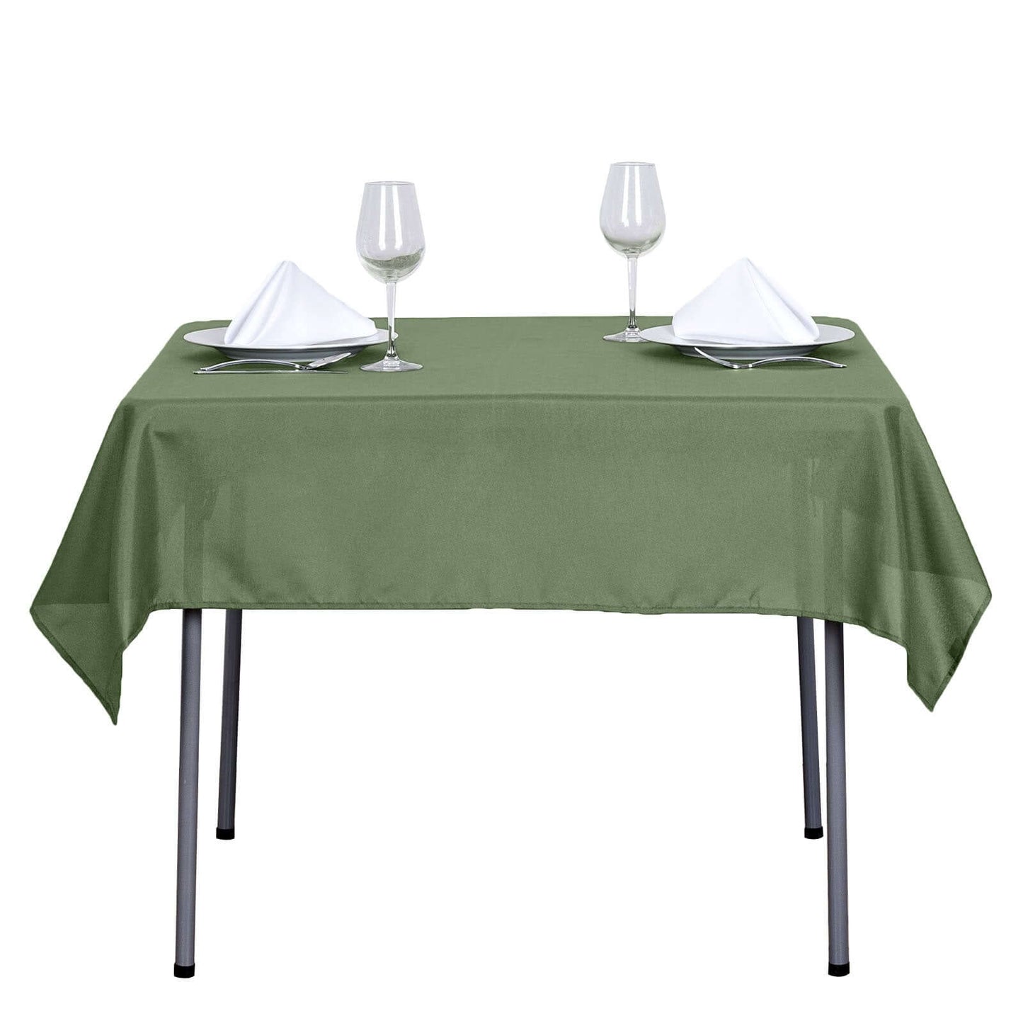 Polyester Square 54"x54" Tablecloth Olive Green - Wrinkle - Resistant & Durable Table Cover - NestOCart