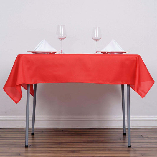 Polyester Square 54"x54" Tablecloth Red - Wrinkle - Resistant & Durable Table Cover - NestOCart