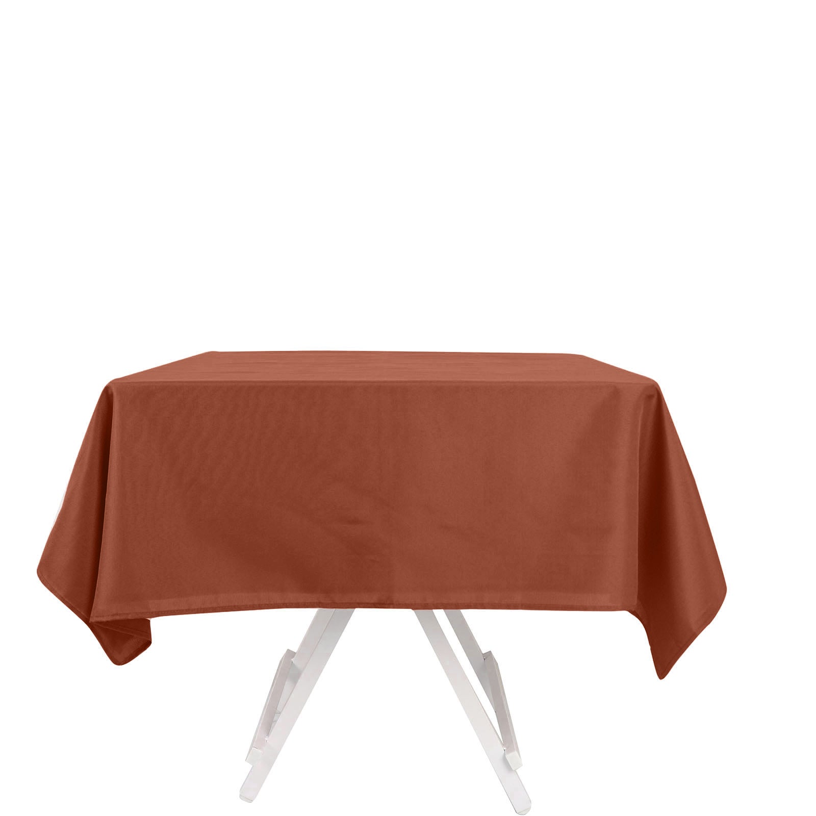 Polyester Square 54"x54" Tablecloth Terracotta (Rust) - Wrinkle - Resistant & Durable Table Cover - Bell Racket Store