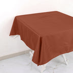 Polyester Square 54"x54" Tablecloth Terracotta (Rust) - Wrinkle - Resistant & Durable Table Cover - Bell Racket Store