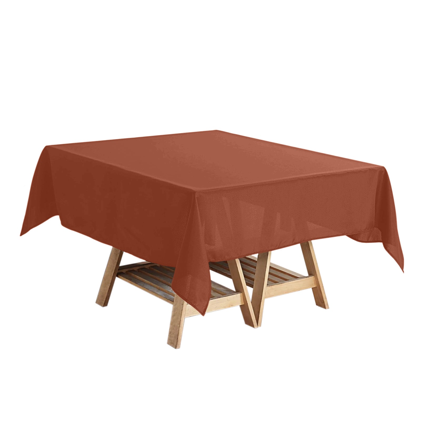 Polyester Square 54"x54" Tablecloth Terracotta (Rust) - Wrinkle - Resistant & Durable Table Cover - Bell Racket Store