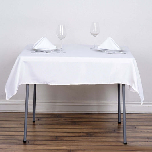 Polyester Square 54"x54" Tablecloth White - Wrinkle - Resistant & Durable Table Cover for Events - NestOCart