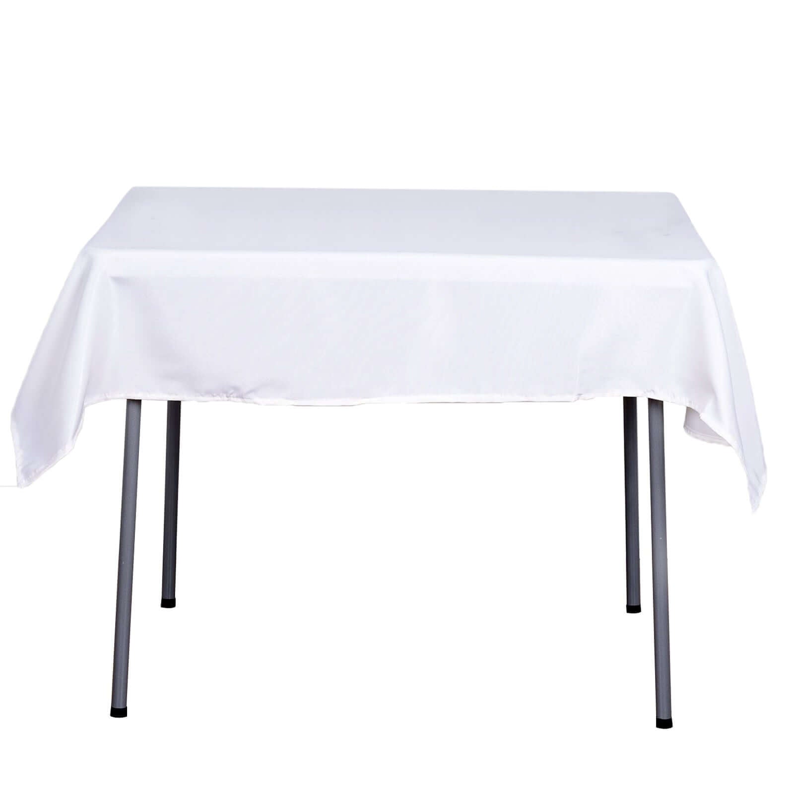 Polyester Square 54"x54" Tablecloth White - Wrinkle - Resistant & Durable Table Cover for Events - NestOCart