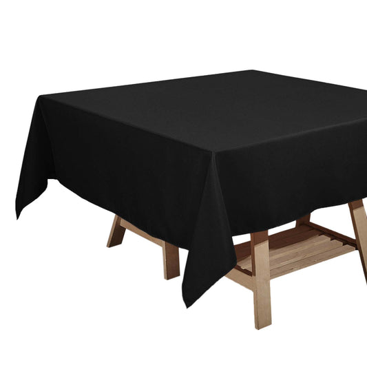 Polyester Square 70"x70" Tablecloth Black - Wrinkle - Resistant & Durable Table Cover for Events - NestOCart