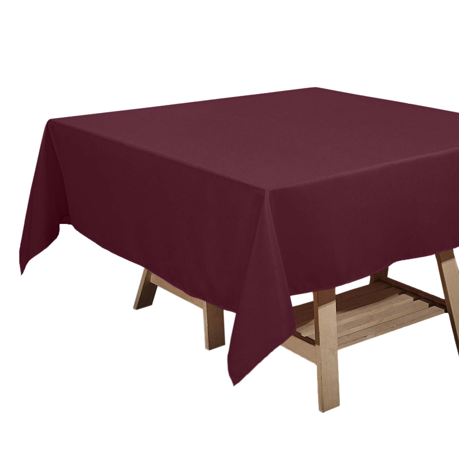 Polyester Square 70"x70" Tablecloth Burgundy - Wrinkle-Resistant & Durable Table Cover